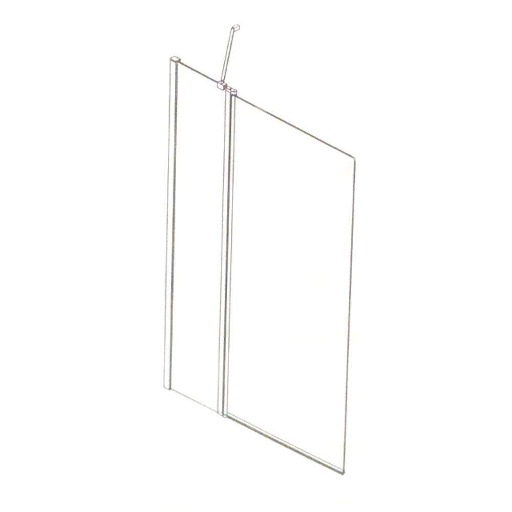 Essential Silver Beta Square Bath Screen - 1400Mm X 1000Mm Glass