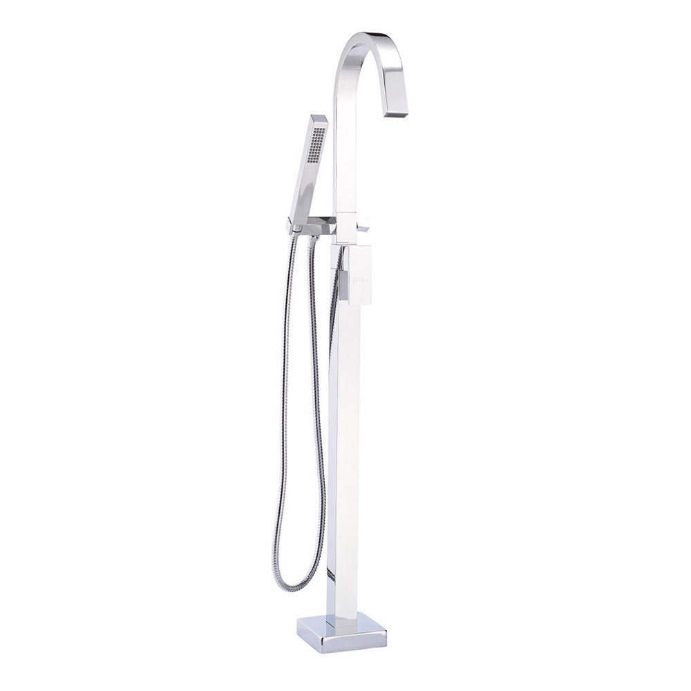 Essential Chira Chrome Floor Mounted Mixer Tap & Shower Kit Plumbing