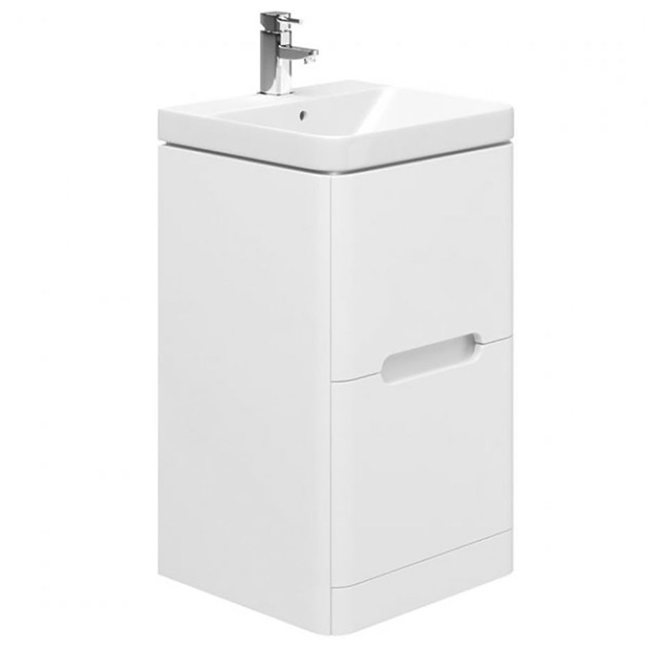 Essential Colorado 500mm Matt White Floor Standing Vanity Unit & Basin Primary