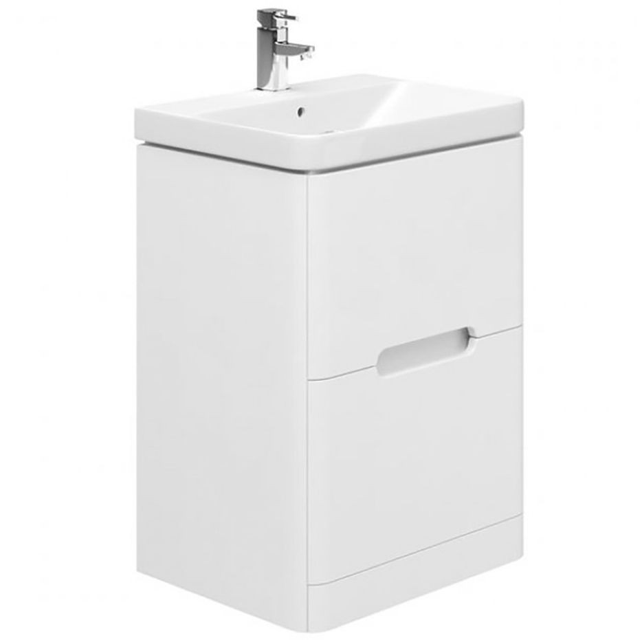 Essential Colorado 600mm Matt White Floor Standing Vanity Unit & Basin Primary