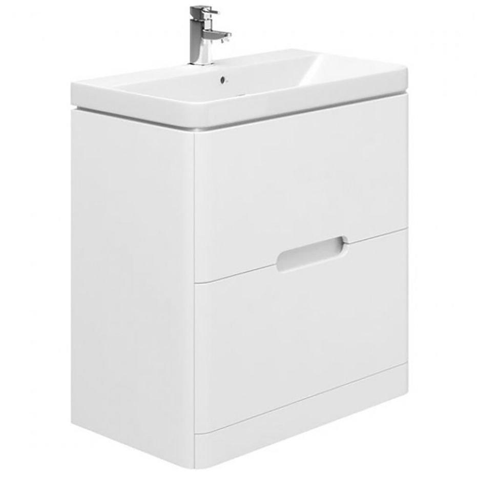 Essential Colorado 800mm Matt White Floor Standing Vanity Unit & Basin Primary