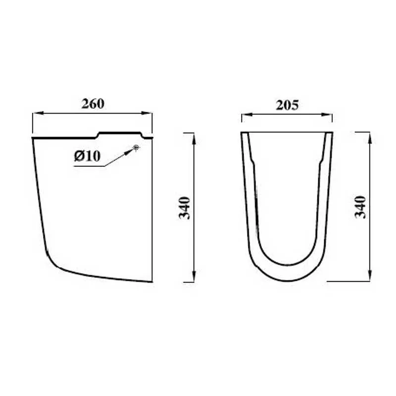 Essential Delta Core Essential Delta 350mm x 225mm White Semi Pedestal | Plumbing Superstore®