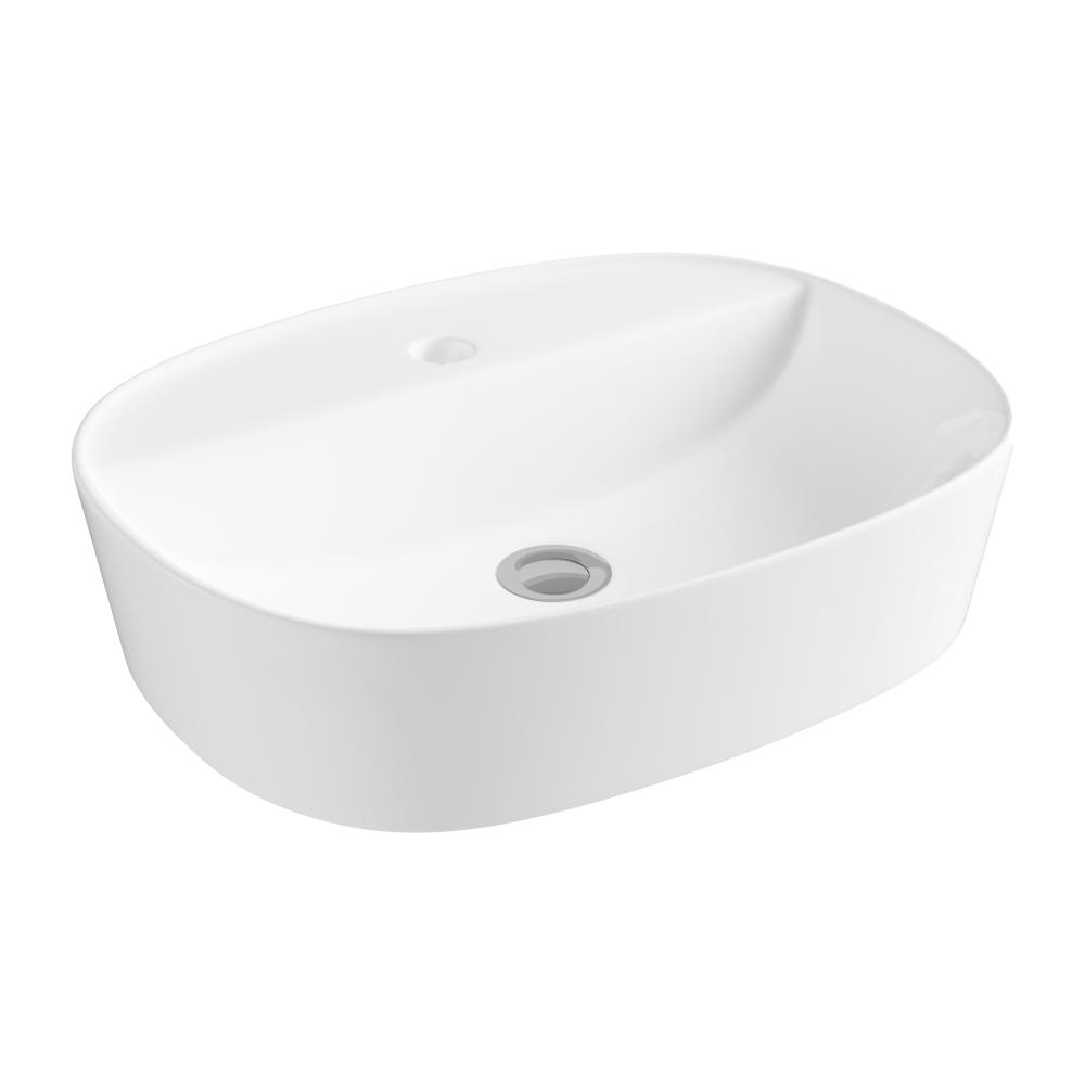 Essential Delta 500mm x 380mm Round White Freestanding Bowl Basin