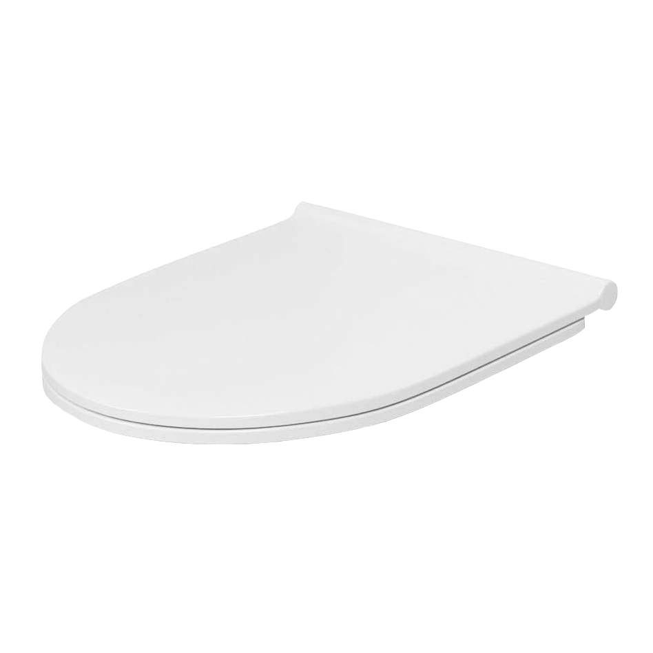 Essential White Delta D Shape Slim Soft Close Toilet Seat Plastic