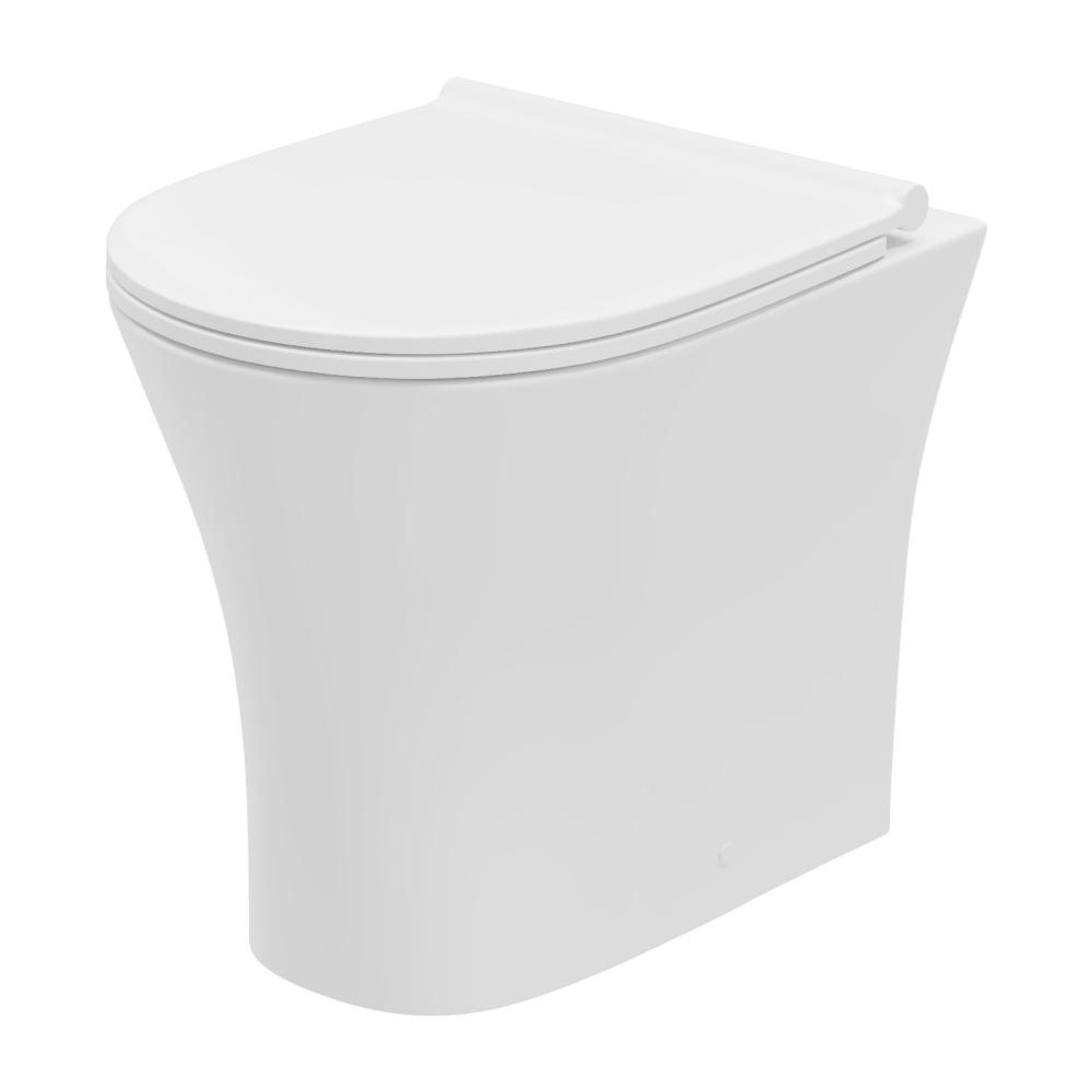 Essential Delta White Rimless Back to Wall Toilet Pan Only