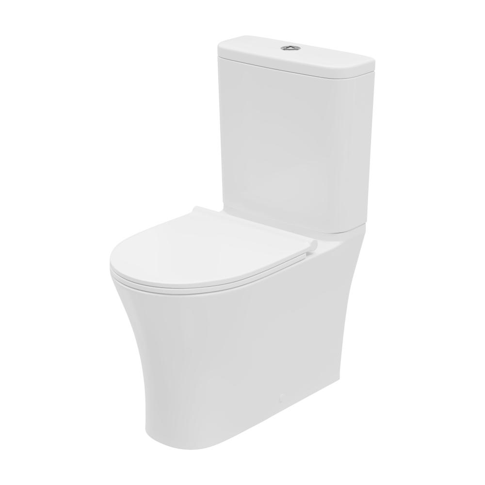 Essential Delta White Rimless Closed Back Comfort Height Close Coupled Toilet Pan Only