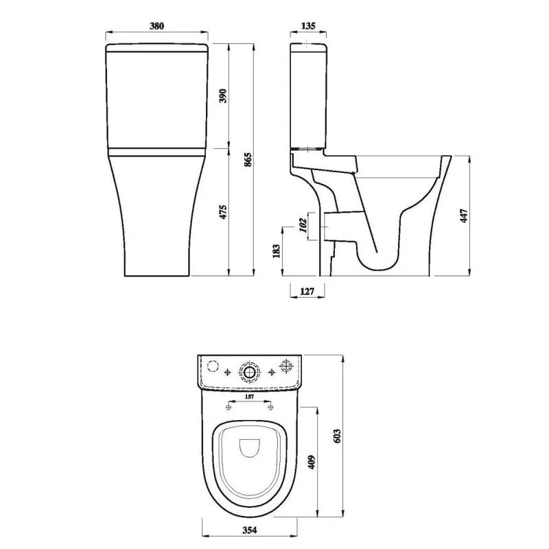 Essential Delta Core Essential Delta White Rimless Open Back Comfort Height Close Coupled ...