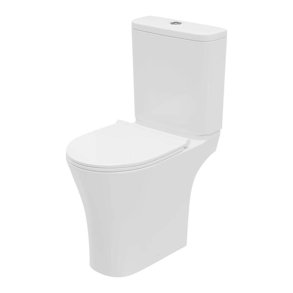 Essential White Delta Rimless Open Back Comfort Height Close Coupled Toilet Pan Only China