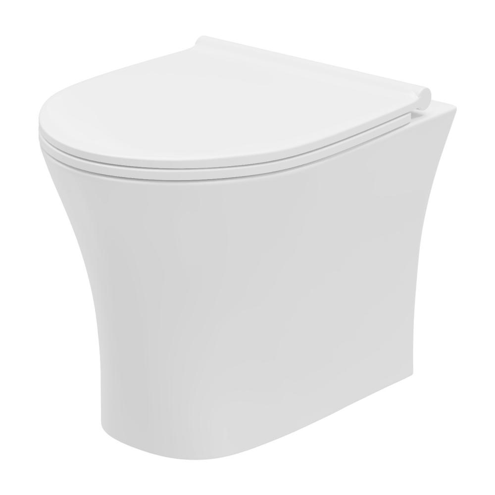 Essential Delta White Rimless Wall Hung Toilet Pan Only