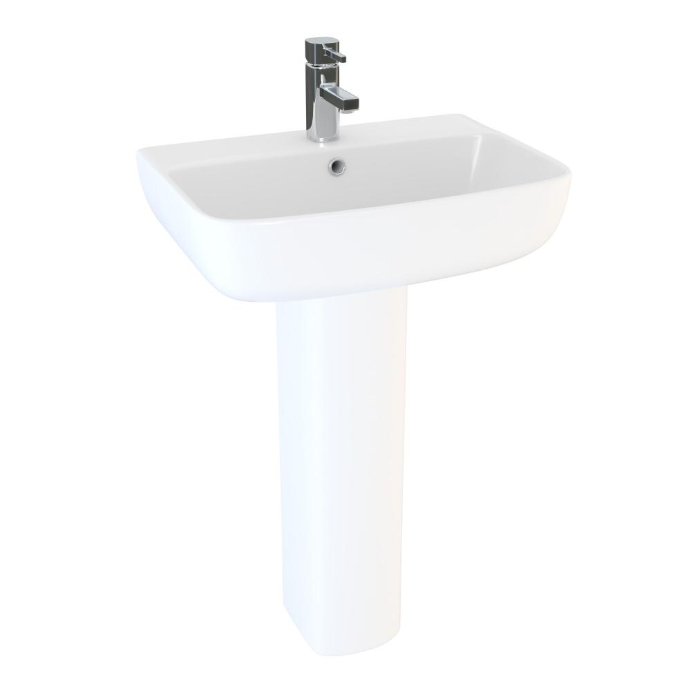Essential Epsilon 550mm x 395mm White Thin Lipped Square Basin