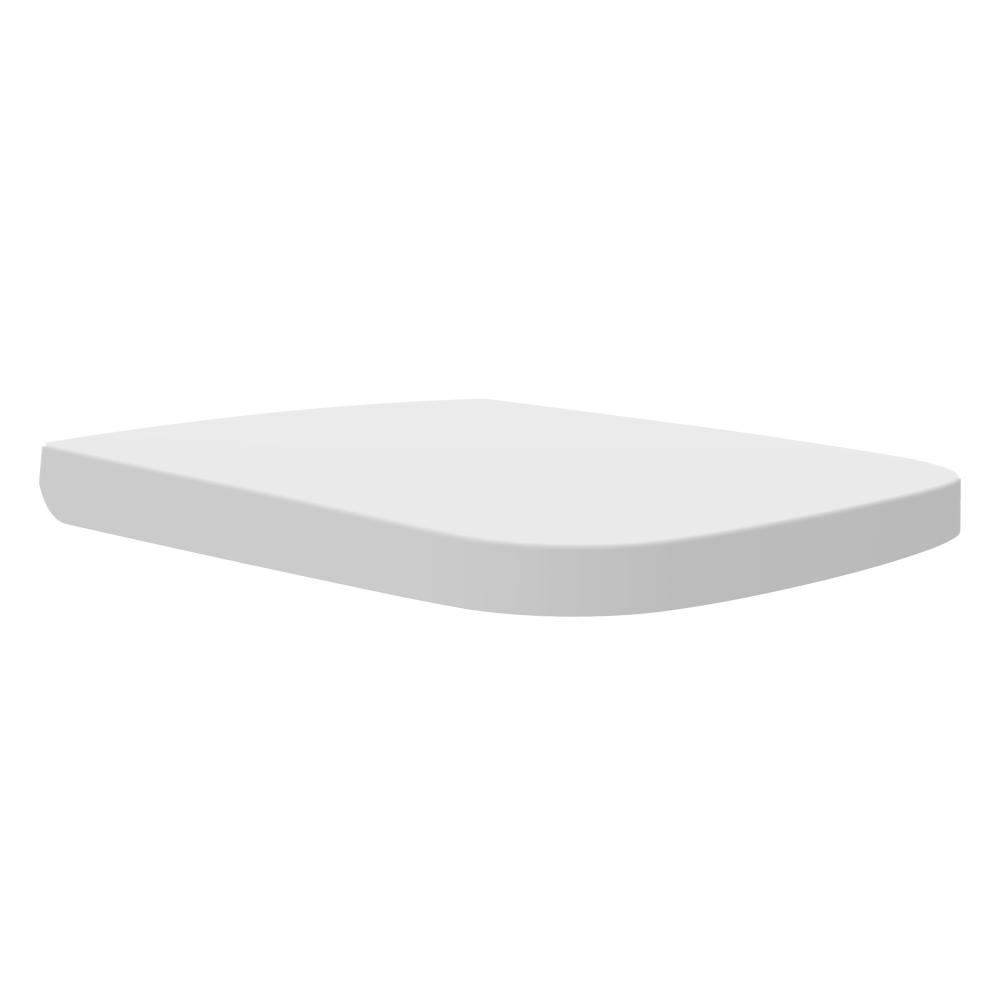 Essential White Epsilon Square Wrapover Soft Close Toilet Seat Plastic