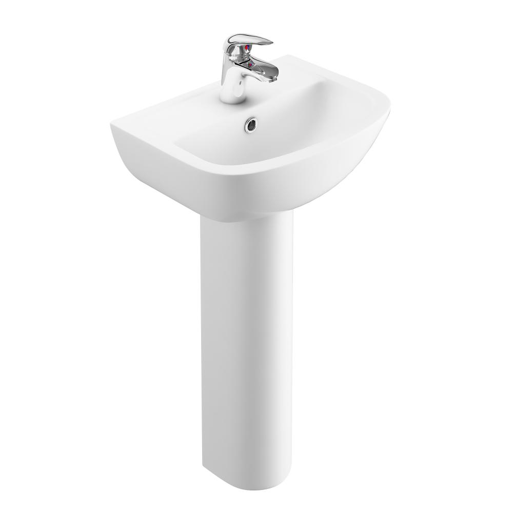 Essential Gamma 455mm x 355mm White 1 Tap Hole Basin