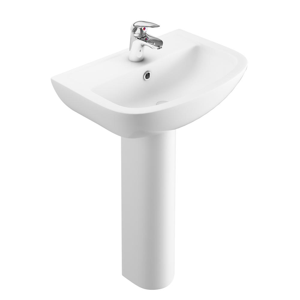 Essential Gamma 590mm x 390mm White 1 Tap Hole Basin