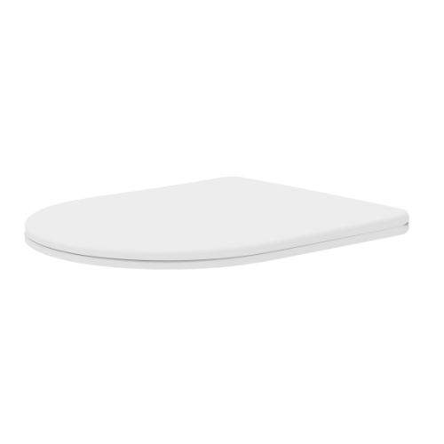 Essential White Gamma D Shape Smooth Sandwich Soft Close Toilet Seat Plastic
