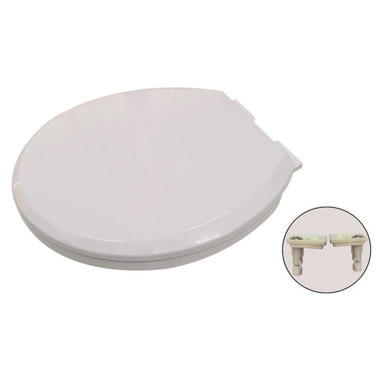 Essential Gamma Oval White Smooth Soft Close Toilet Seat