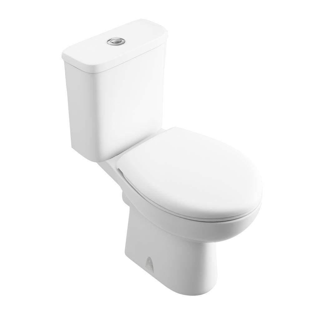 Essential White Gamma Smooth Close Coupled Toilet Pan Only China
