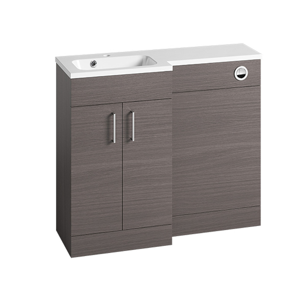 DISCON-Essential Montana Urban Grey L-Shape Left Hand Vanity Unit ...