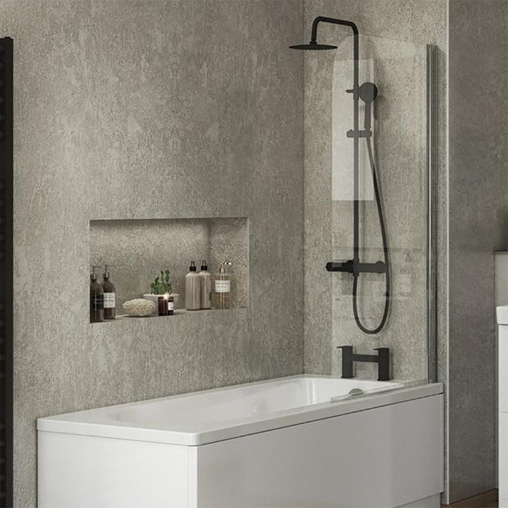 Essential Beta Half Radius Bath Screen - 1400mm x 800mm