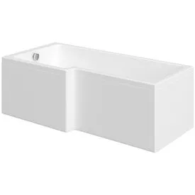 Essential Tau Geode White L-Shaped Left Hand Bath - 1700mm x 850mm