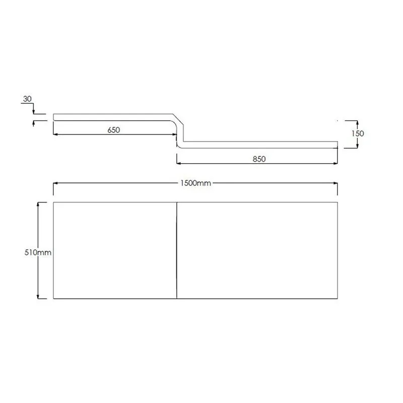 L Shape Panel Essential White L-Shaped Bath Panel - 1500mm | clickbasin®