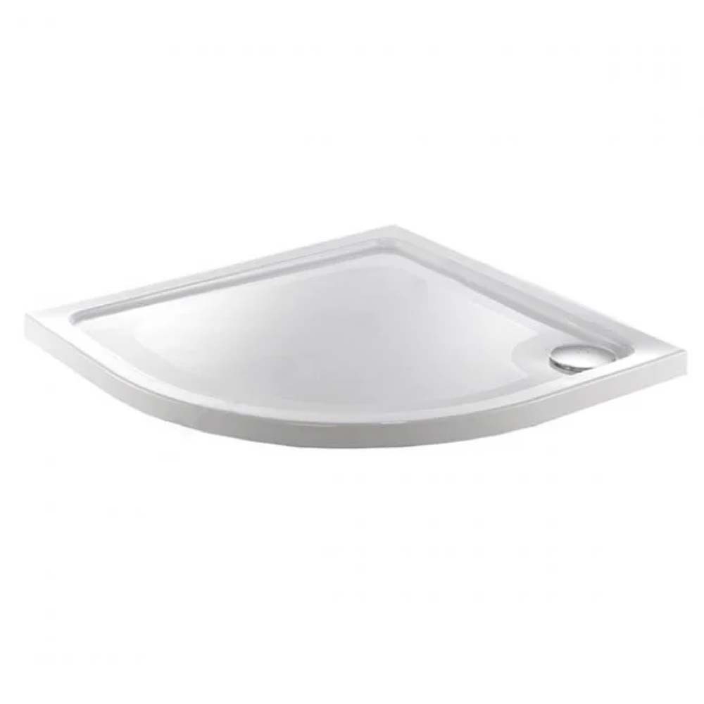 Essential Alpha White Quadrant Shower Tray - 550mm Radius