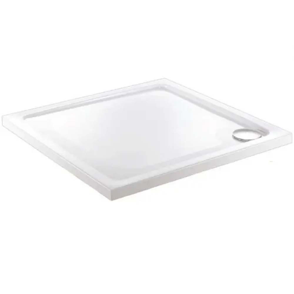 Essential Alpha White Square Shower Tray