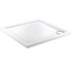 Essential Alpha 700mm x 700mm White Square Anti-Slip Shower Tray