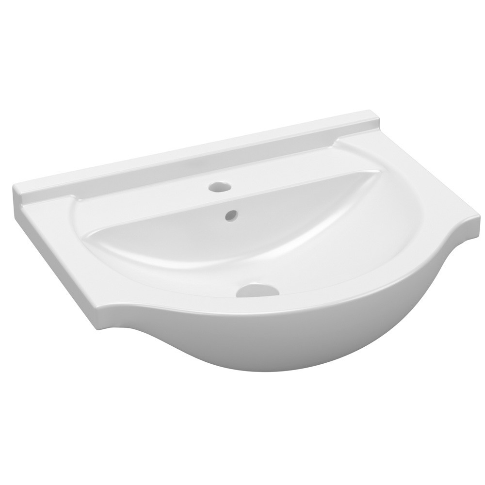 Essential Eta 450mm White Ceramic Washbasin - 1 Tap Hole