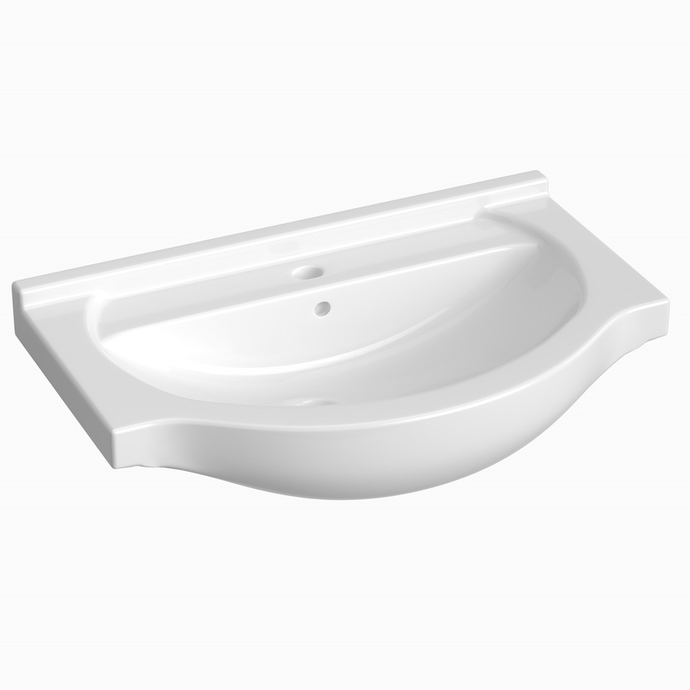 Essential Eta 760mm White Ceramic Washbasin - 1 Tap Hole