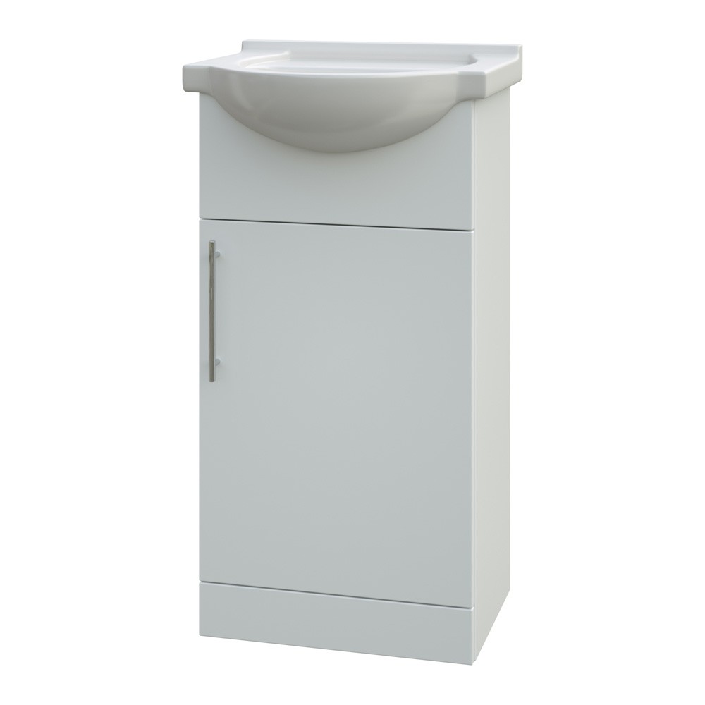 Essential Eta 420mm Gloss White Floor Standing Vanity Unit