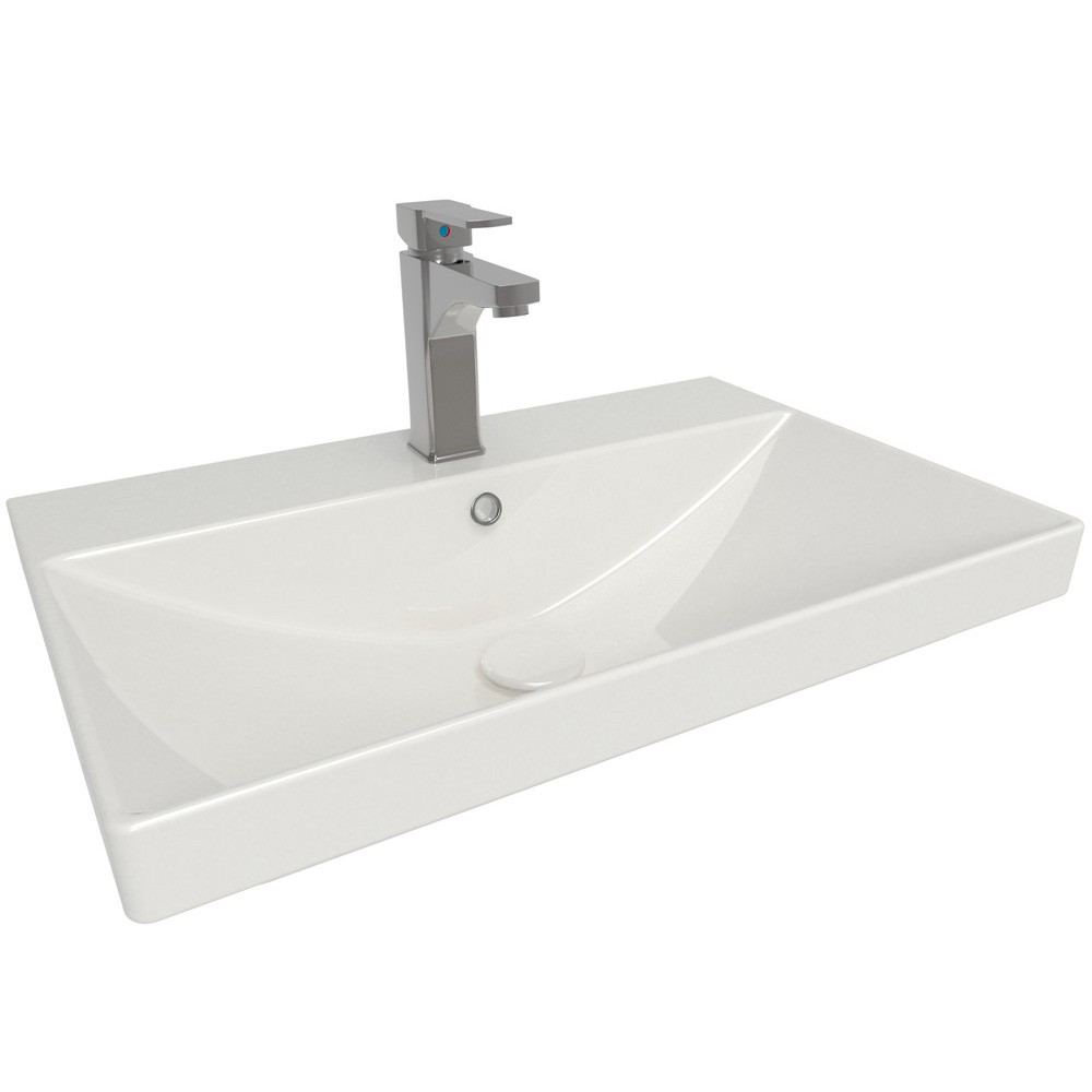 Essential Kappa 600mm White Ceramic Basin - 1 Tap Hole