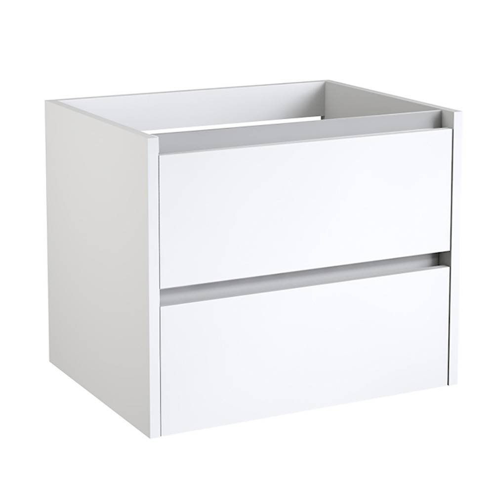 Essential Theta 600mm 2 Drawer Wall Hung Matt White Mounted Vanity Unit