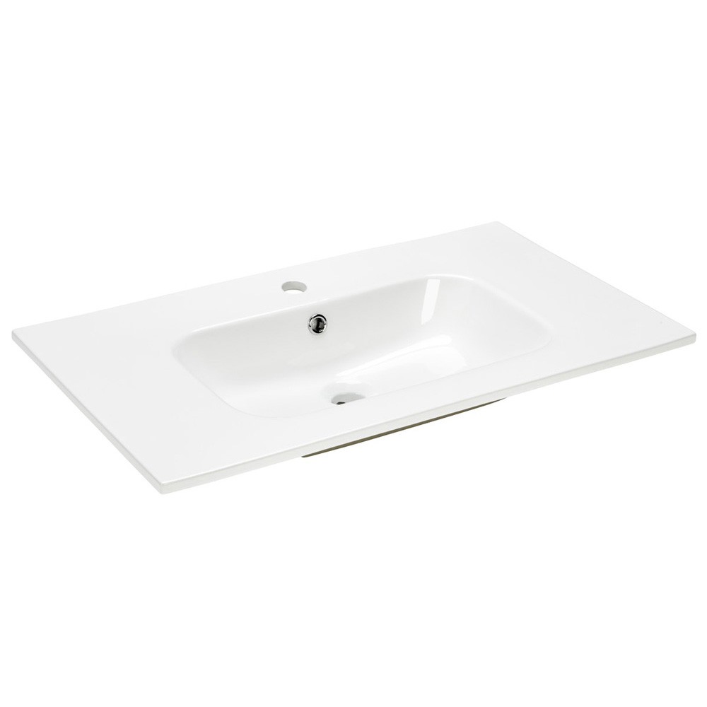 Essential Theta 810mm White Ceramic Washbasin - 1 Tap Hole