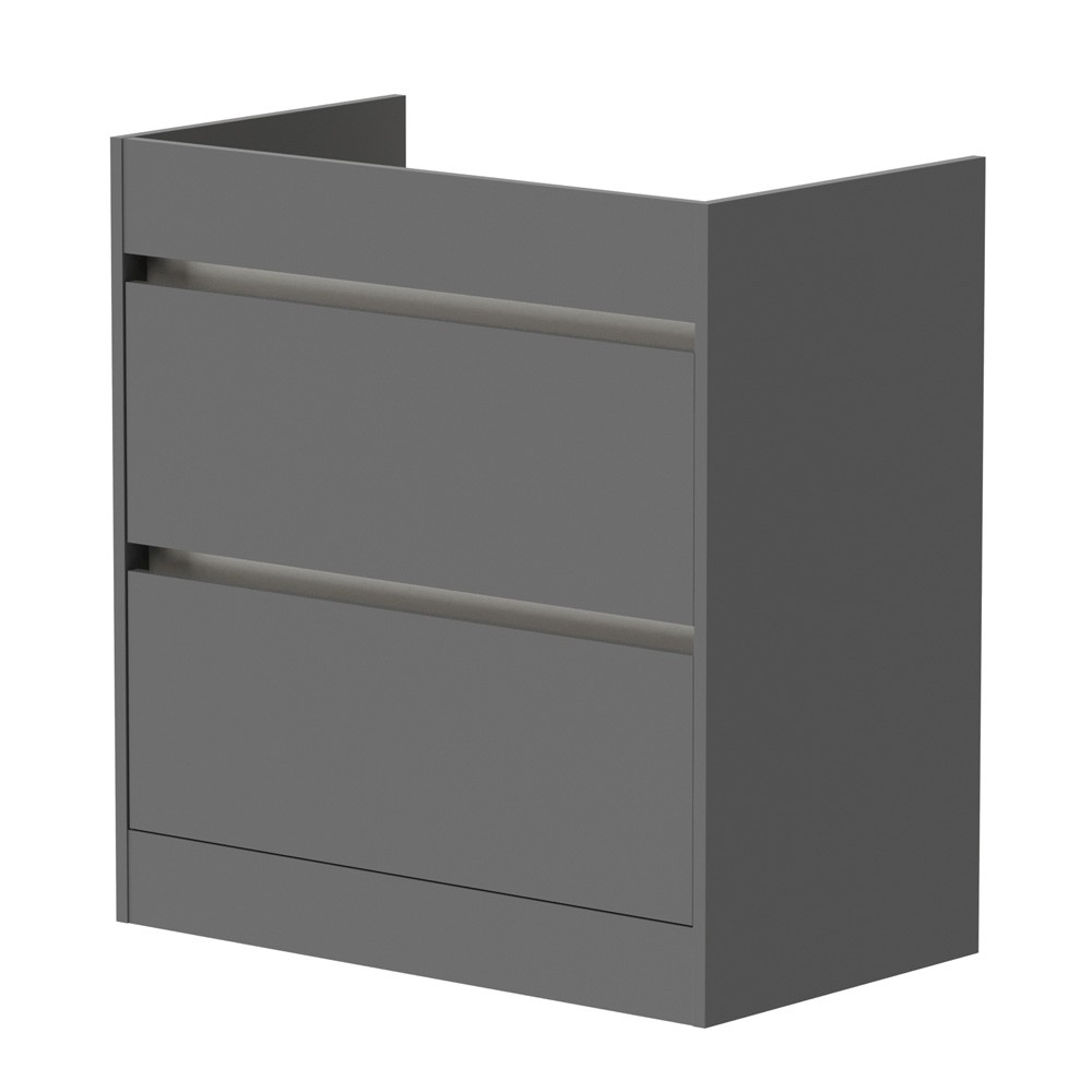 Essential Theta 790mm 2 Drawer Matt Grey Floor Standing Vanity Unit