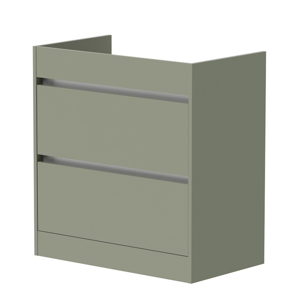 Essential Theta 790mm 2 Drawer Savannah Green Floor Standing Vanity Unit