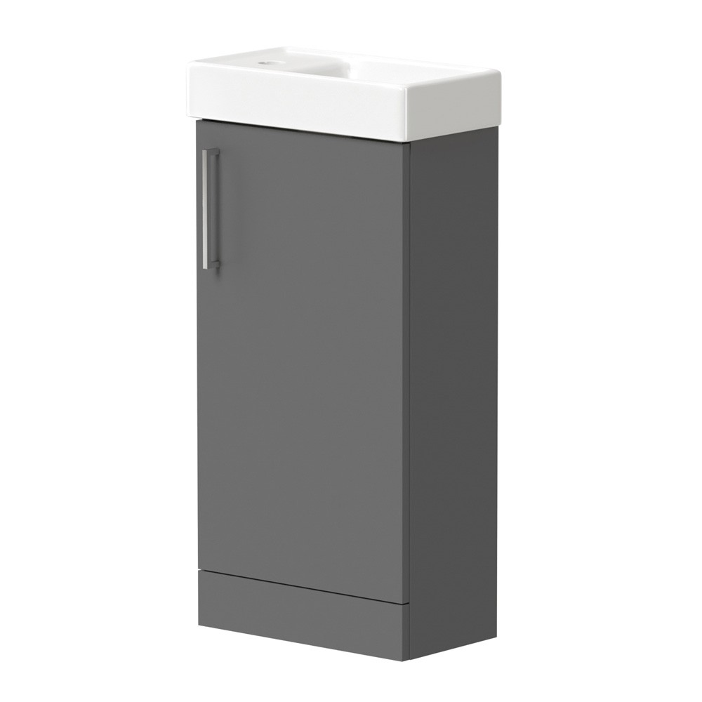 Essential Theta 400mm Matt Grey Floor Standing Vanity Unit