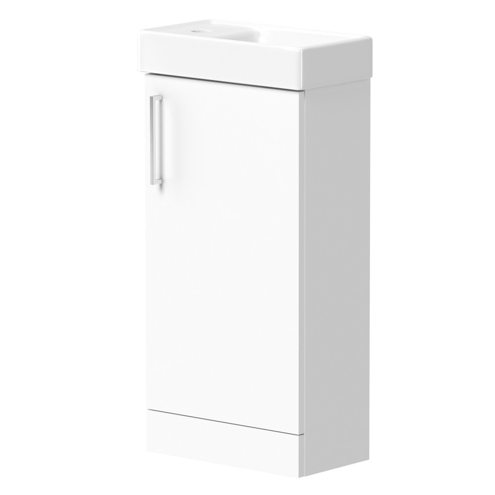 Essential Theta 400mm Matt White Floor Standing Vanity Unit