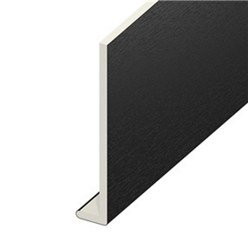 Plain uPVC Fascia Capping Board 250mm Black 5m Length Roofing