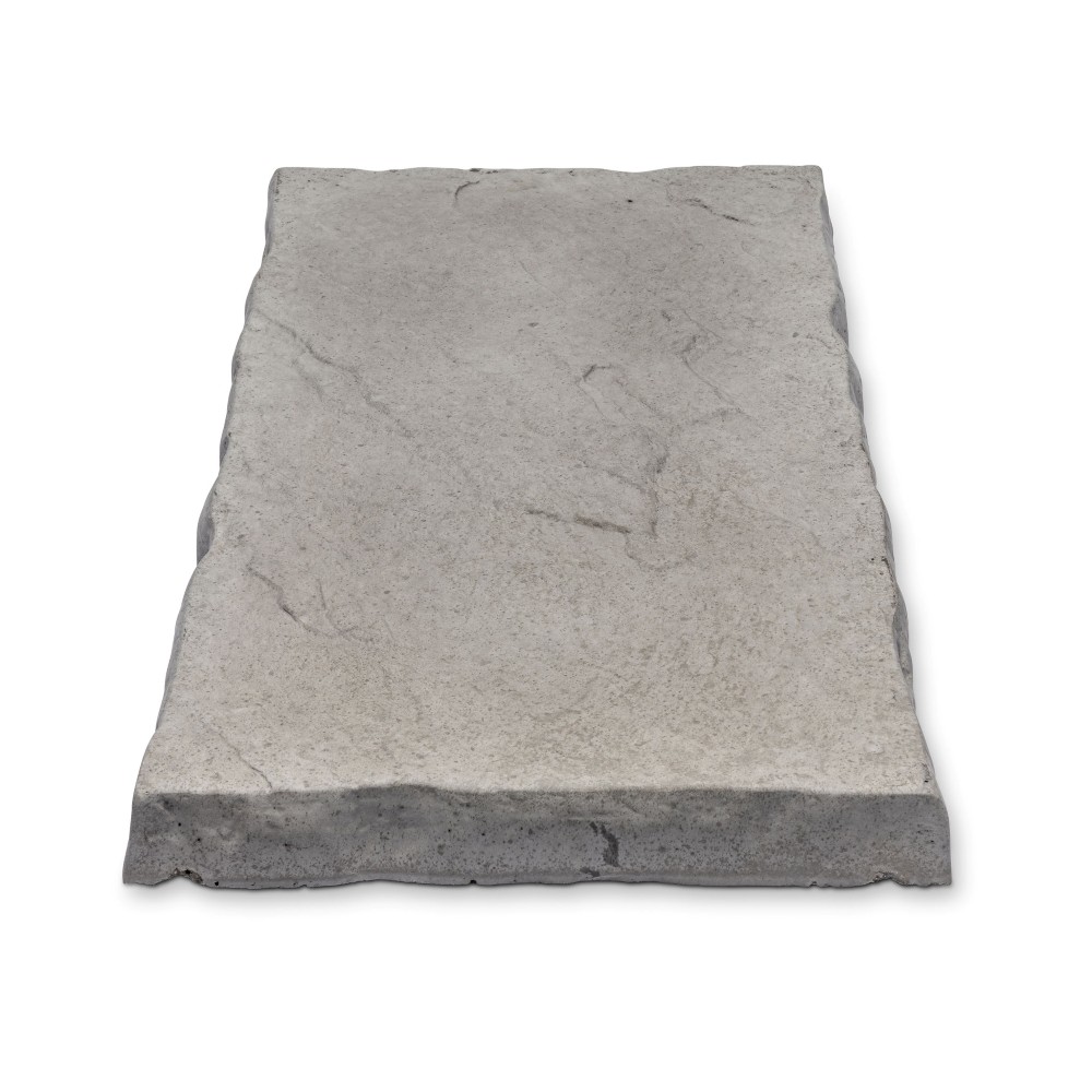 Eurodec 40mm Flat Riven Concrete Coping Stone 600mm x 300mm - Grey