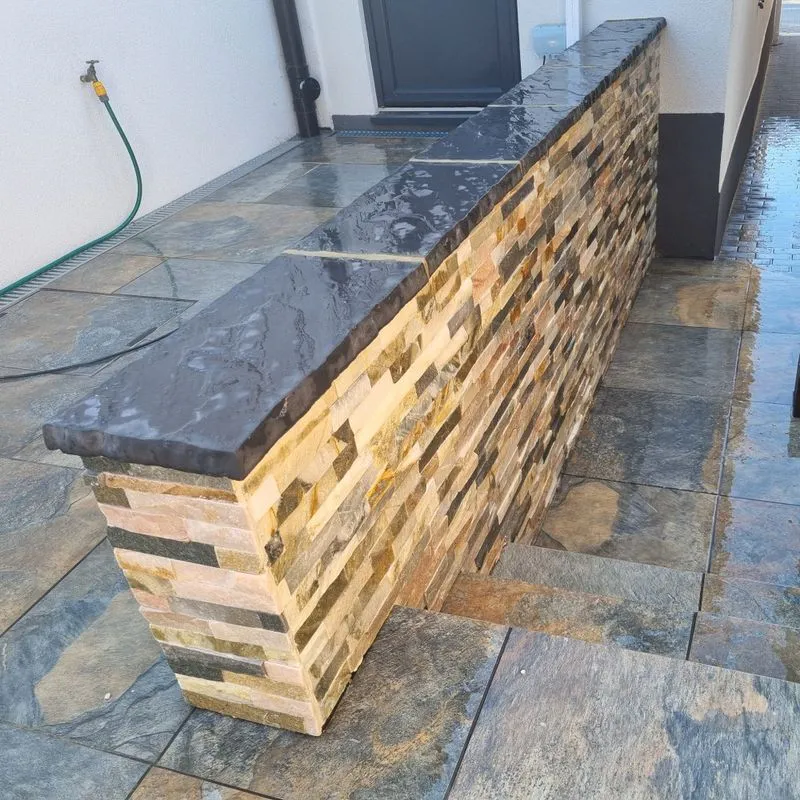 Coping Stone Rack Eurodec 40mm Flat Riven Concrete Coping Stone 600mm x 300mm - Slate ...