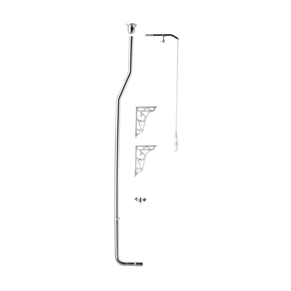 Nuie Silver Chrome High Level Flush Pipe Pack Brass
