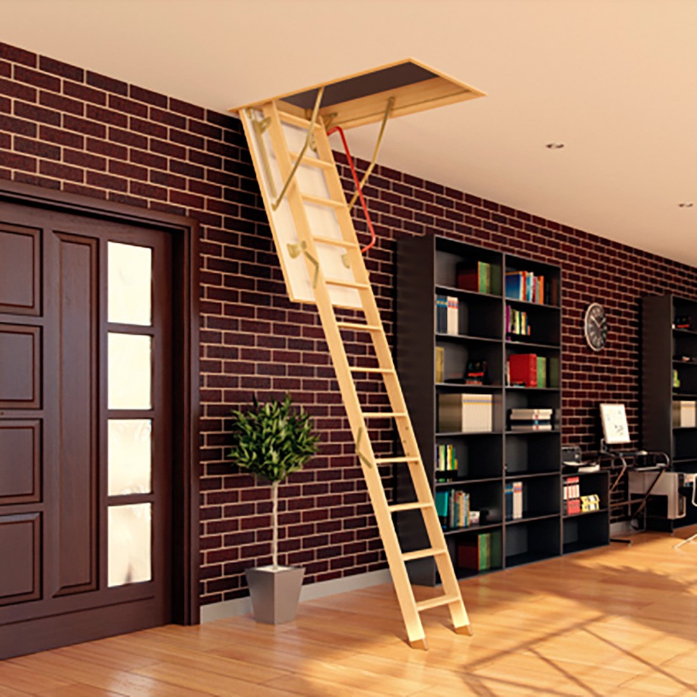 Fakro LWK Komfort 3 Section Wooden Loft Ladder 