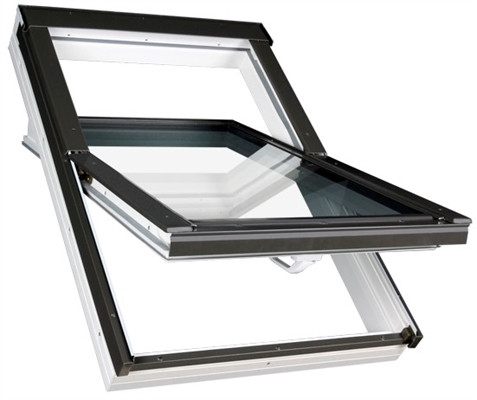 FAKRO PTP Non-Vented White uPVC Centre Pivot Laminated Window