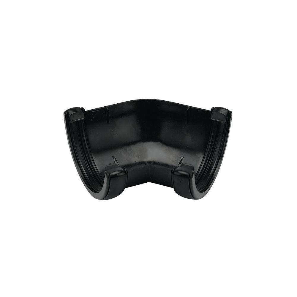 Floplast Black Plastic Guttering 112Mm Half Round 135 Degree Gutter Angle - Upvc