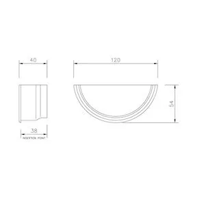 FloPlast Plastic Guttering 112mm Half Round Black Internal Stopend