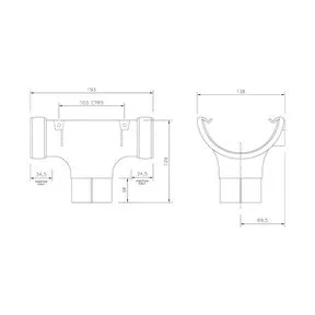 FloPlast Plastic Guttering 112mm Half Round Black Running Outlet