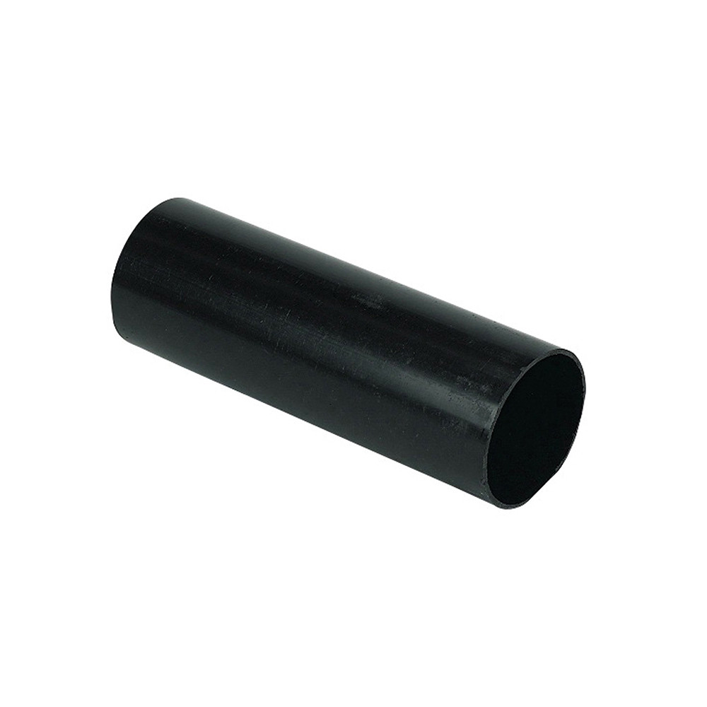 FloPlast Plastic Guttering 68mm Black Round Downpipe - 2.5m Length