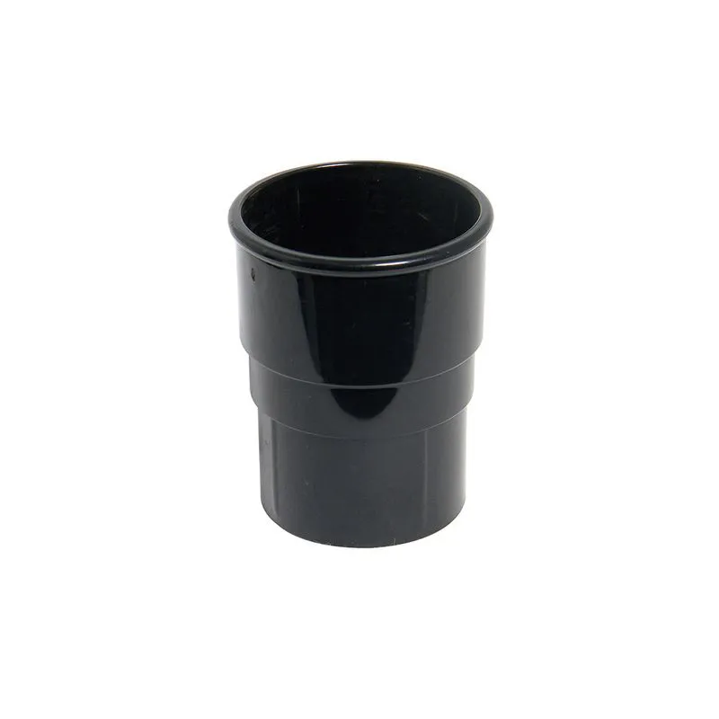 Gutter Socket FloPlast Plastic Guttering 68mm Black Round Downpipe Connector Socket ...