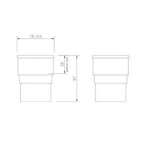 FloPlast Plastic Guttering 68mm Black Round Downpipe Connector Socket
