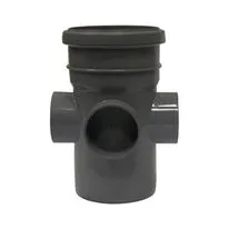 FloPlast Grey Soil Boss Pipe Socket/Solvent - 110mm